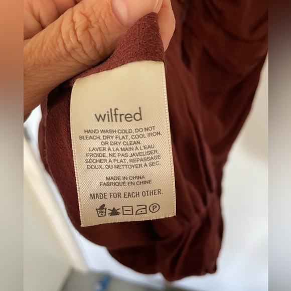 Wilfred Aritzia Size 4 Off Shoulder Mini Dress | Deep Red, Rust, Brown, - Picture 3 of 5